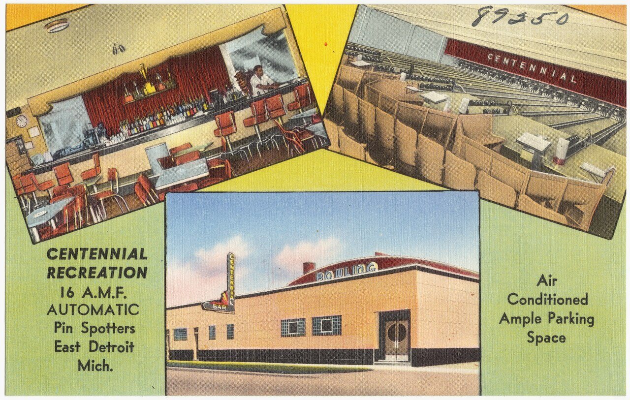 Centennial Recreation, 16 A. M. F., automatic pin spotters, East Detroit, Mich
