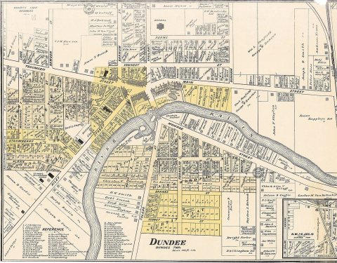 Dundee, Michigan. Detail from Map of Monroe County 1901