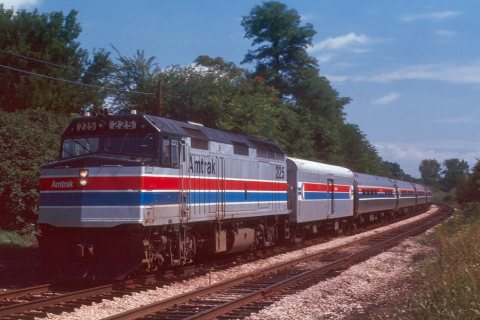 Amtrak Wolverine in Niles, August 1976