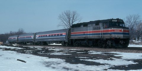 Amtrak Wolverine in Niles, March 1978