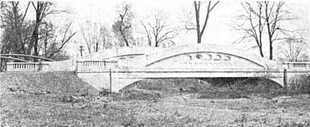 Camelback bridge over Raisin River near