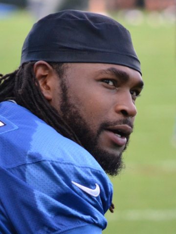 Mikel Leshoure at the 2012 Detroit Lions training camp (cropped)