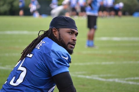 Mikel Leshoure at the 2012 Detroit Lions training camp