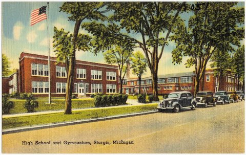 High school and gymnasium, Sturgis, Michigan (68051)