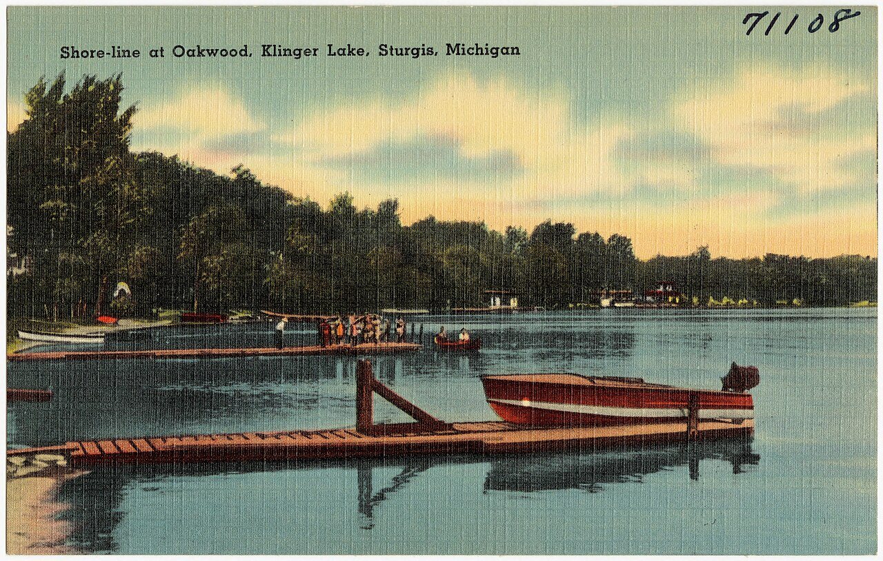 Shore-line at Oakwood, Klinger Lake, Sturgis, Michigan (71108)