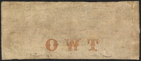 Verso Erie and Kalamazoo Railroad Bank (Michigan) 2 dollars 1853