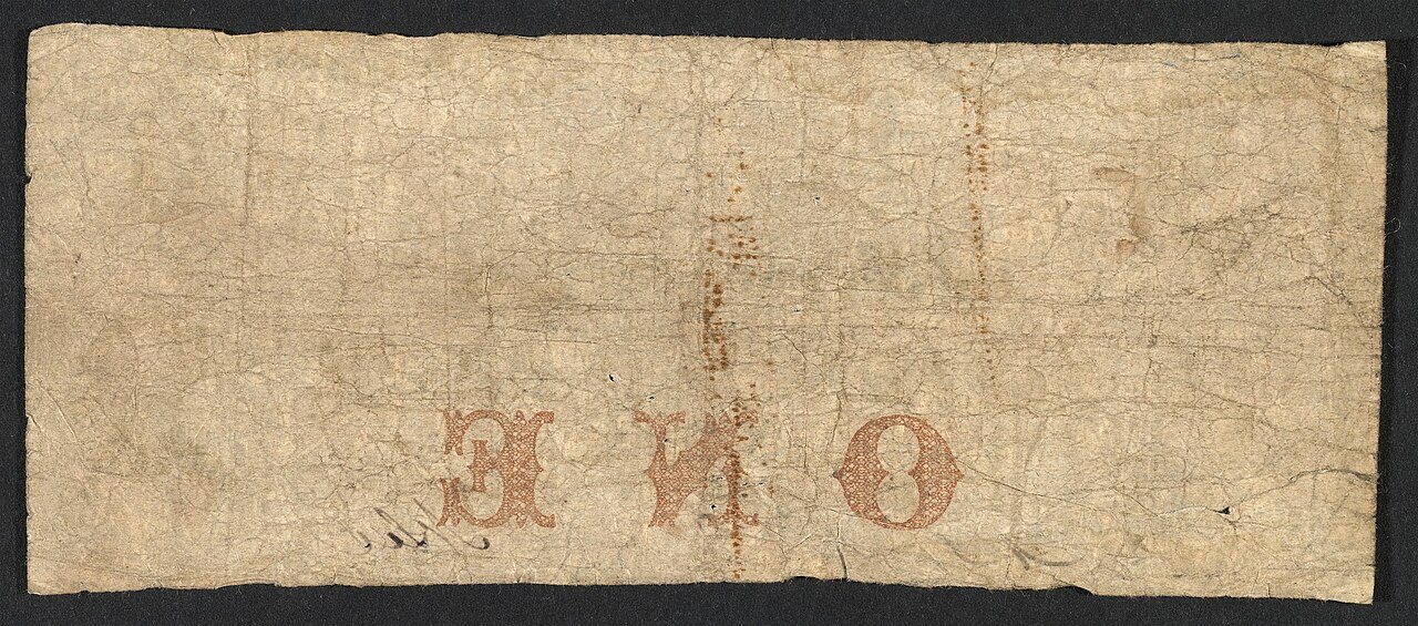 Verso Erie and Kalamazoo Railroad Bank (Michigan) 1 dollar 1854