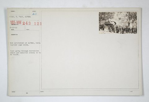 Liberty Bonds - Public Gatherings - War Activities at Alpena, Michigan. Victory Loan drive