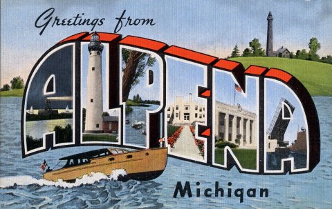Greetings from Alpena, Michigan - Large Letter Postcard