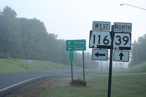 AL39 North at AL116 West Signs in