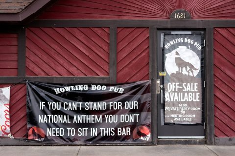 Howling Dog Pub in Bock, Minnesota-entrance