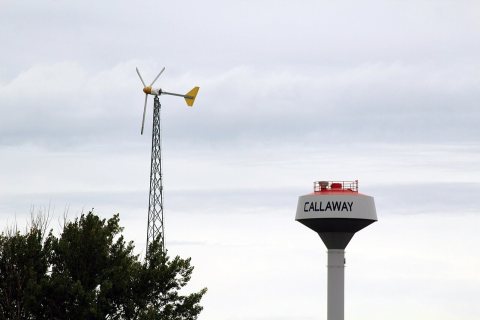 Water tower and wind turbine, Callaway, Minnesota-02