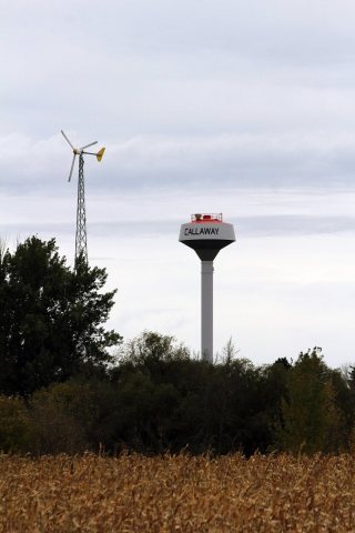 Water tower and wind turbine, Callaway, Minnesota-01