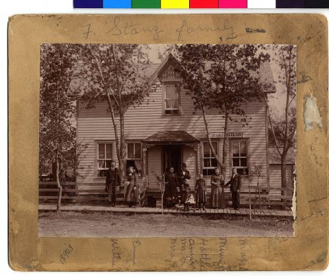 F. Stanz tailor shop and family, Good Thunder, Minnesota - DPLA - 0d23a3a61be9f629a7c4c0f15c7ee5e6