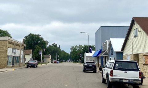Main Street scene-Clarissa, Minnesota