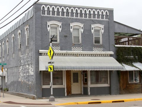 Building at Main and 6th Streets, looking northwest-Browerville, Minnesota