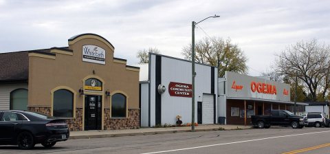 Businesses and community center on Main Street