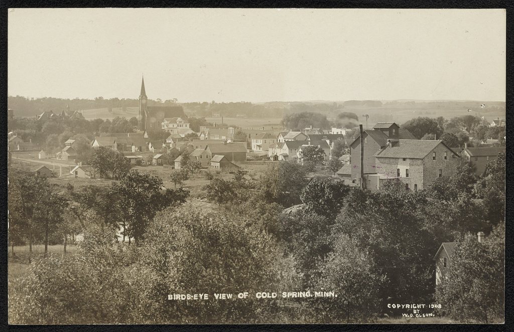 Birds-eye view of Cold Spring, Minn