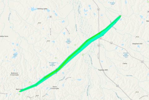 2024 Red Level, AL EF1 prelim path