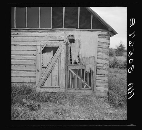 Entrance to barn. Big Falls, Minnesota