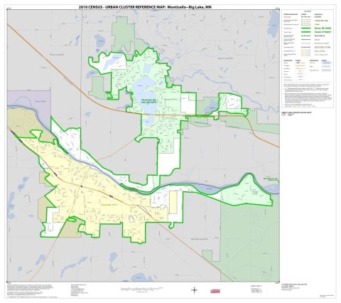 2010 Census Urban Cluster Reference Map for Monticello--Big Lake, Minnesota