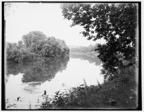 New Ulm, Minn., river view, reflections