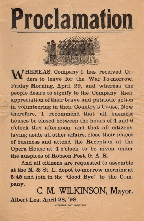 1898ProclamationMayorAlbertLeaMN