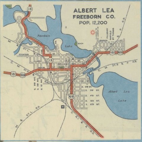 Minnesota. Official road map showing the State highway system and main secondary roads