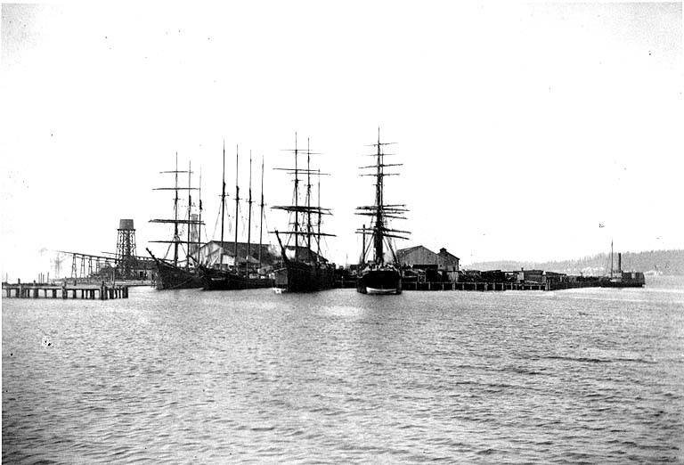 Sailing vessels in Drayton Harbor, Blaine, Washington, ca. 1905