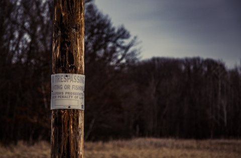 No Trespassing, Hunting, or Fishing - Carlos Avery State Wildlife Management Area, Minnesota