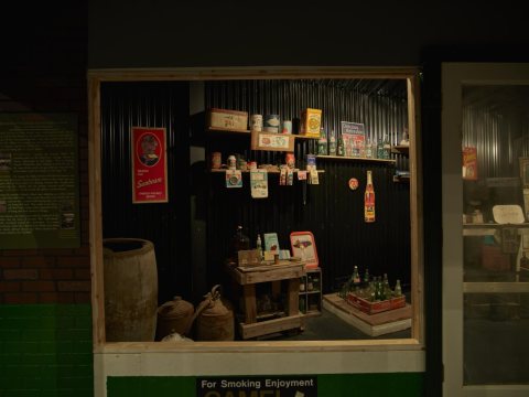 Display inside the Emmett Till Historic Intrepid Center in an old cotton-gin building in tiny Glendora, Mississippi