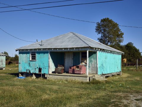 Decrepit house and porch furnishings