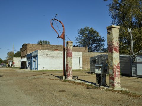 Remains of an old gas station