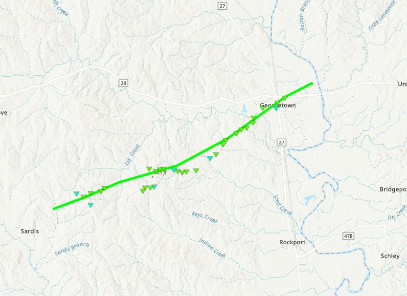 2024 Georgetown, MS EF1 prelim path