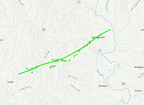 2024 Georgetown, MS EF1 prelim path