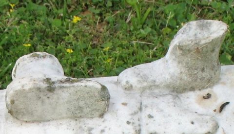Baby Shoes on a tombstone, Evergreen Cemetery