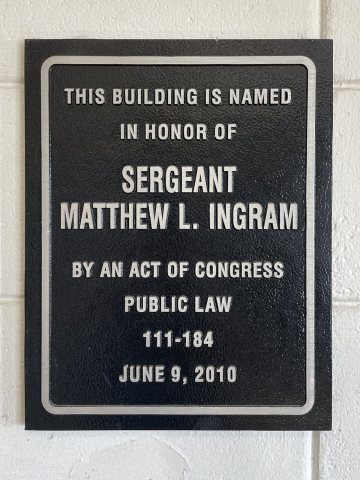 Sergeant Matthew L. Ingram post office plaque