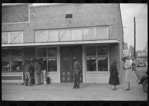 Negroes in front of doctor's office