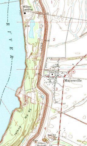 Mayersville Mississippi mapped by USGS in 1970
