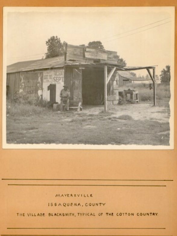 The village blacksmith, Mayersville, Issaquena County, Mississippi circa