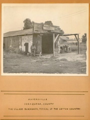 The village blacksmith, Mayersville, Issaquena County, Mississippi circa