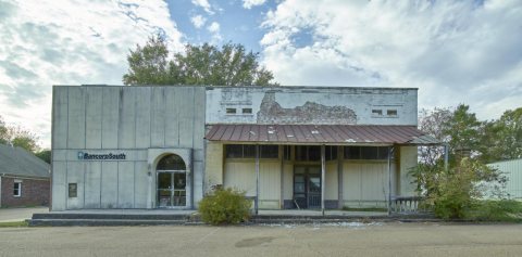 Empty bank building