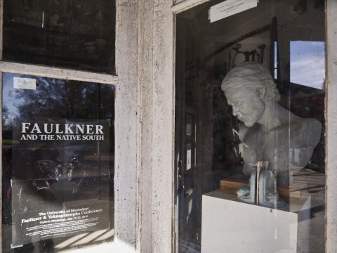 Part of the eclectic store window at the Taylor General Store