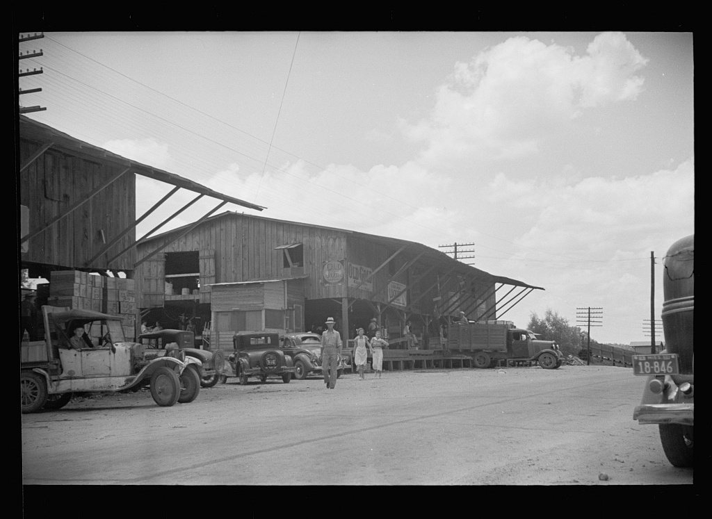 Box factory which serves nearby truck farm area