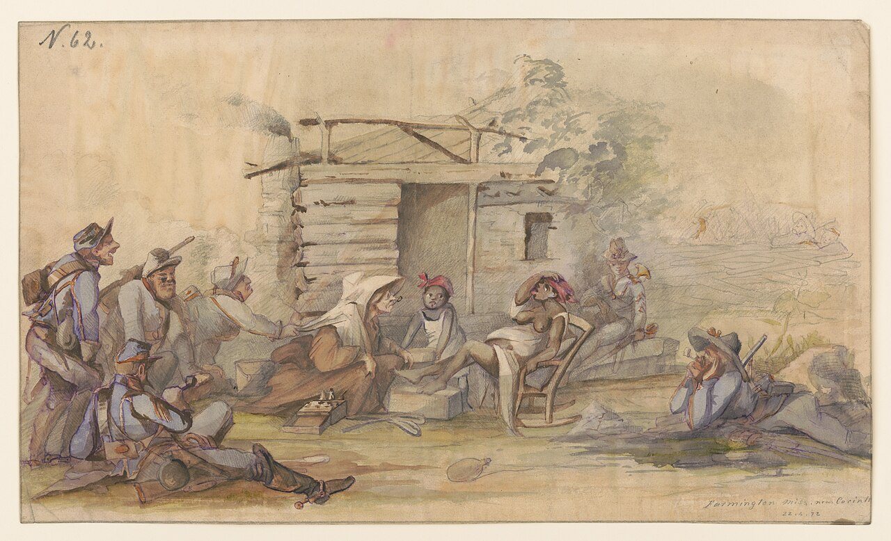 The U.S. Calvary taking a lesson in surgery - Farmington, Mississippi, April 22, 1862