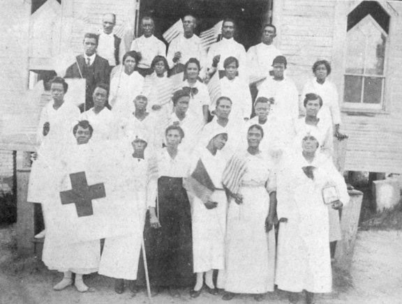 Negro American Red Cross Workers of the Byhalia Colored Auxiliary of northern Mississippi where Negroes outnumber the w…