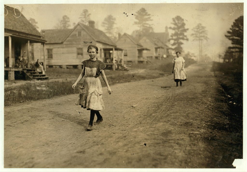 One of the workers (not the youngest) in the Kosciusko, Miss., cotton mills. The superintendent objected to my photogra…