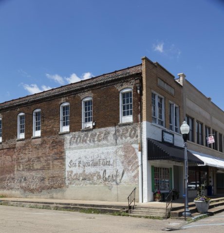 Old advertising sign on building