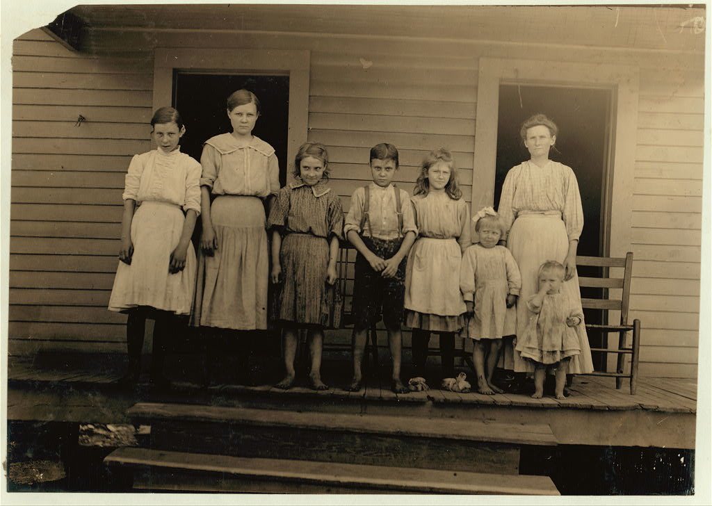 The Dickerson Family, Dependent Parents. Father (not in photo) works in a machine shop. All except mother and two babes…