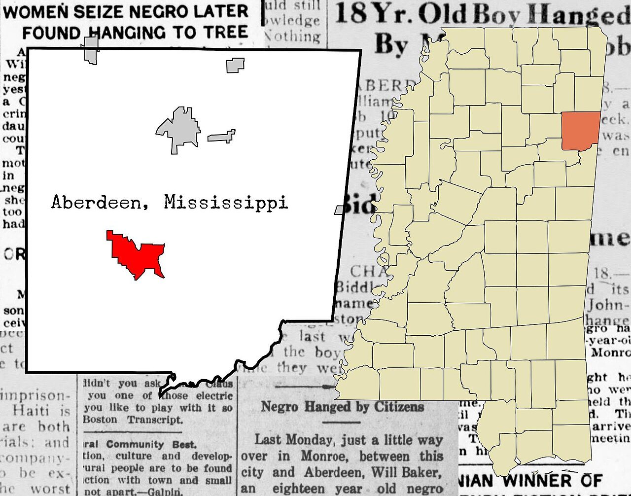 News coverage of lynching in Aberdeen, Mississippi 1922